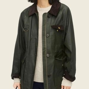 J. Crew Dark Green 100% Waxed Cotton Classic Field Barn Chore Jacket - M